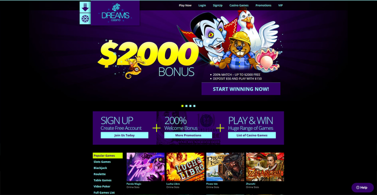 Dreams Casino No Deposit Bonus Codes