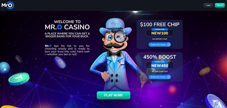 Mr. O Casino's $100 No Deposit Bonus