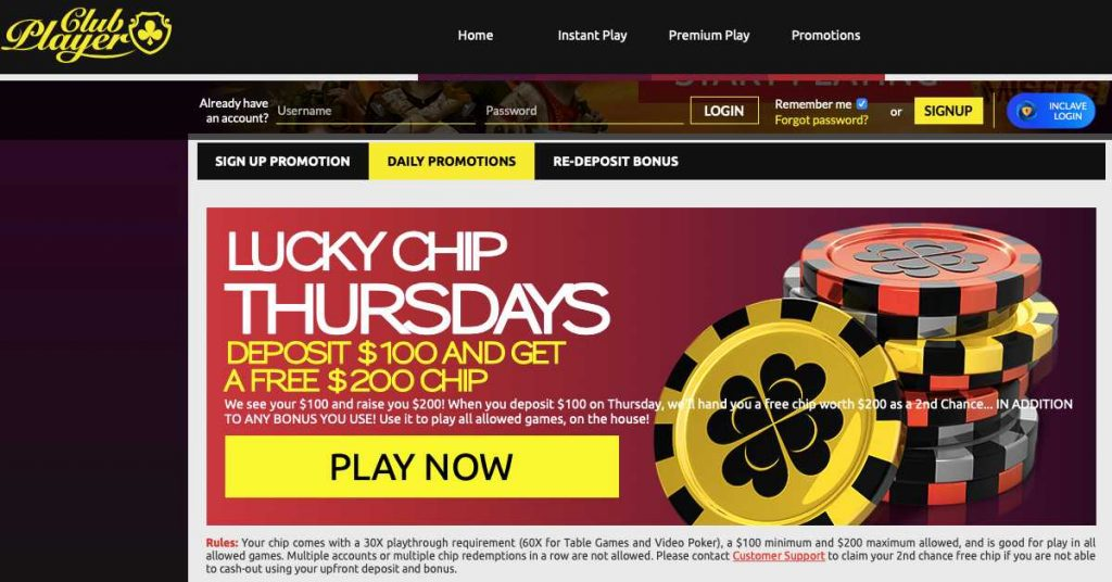 Club Player Casino No Deposit Bonus